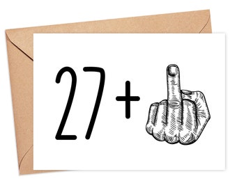 28th Birthday Card, Funny 28th Birthday Card, Funny Middle Finger Card, 28 Year Old Birthday Card, 28th Birthday Gift