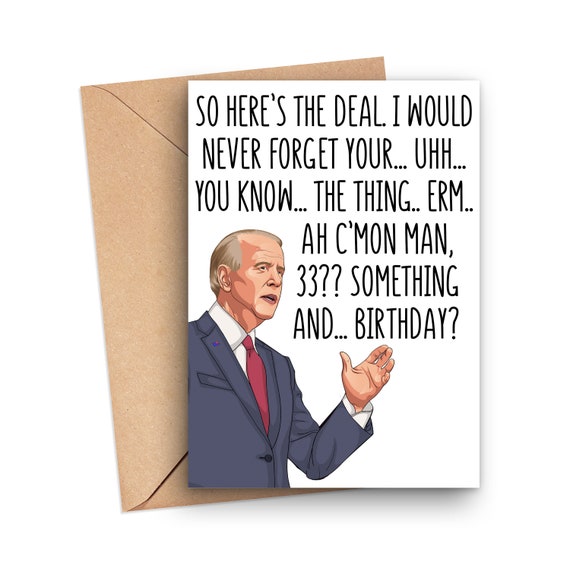 Buy Funny 33rd Birthday Card Funny Joe Biden Birthday Card for 33 Online in India - Etsy