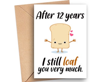 12th Anniversary Card, 12 Year Anniversary Card, 12 Years Married, 12th Anniversary Card For Husband/Wife, Anniversary Card For Him/Her