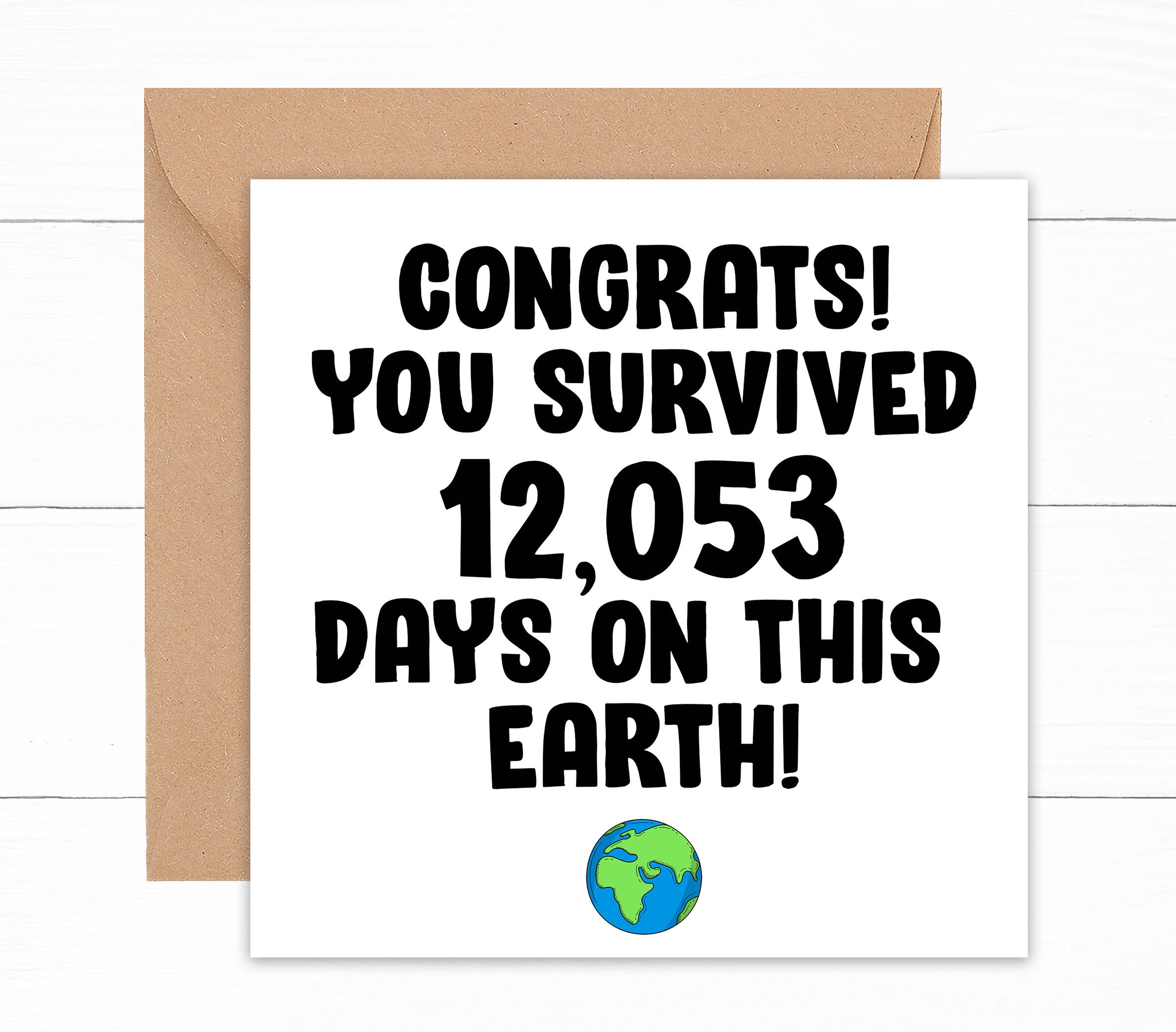 33rd Birthday Card Funny 33rd Birthday Card Congratulations Etsy