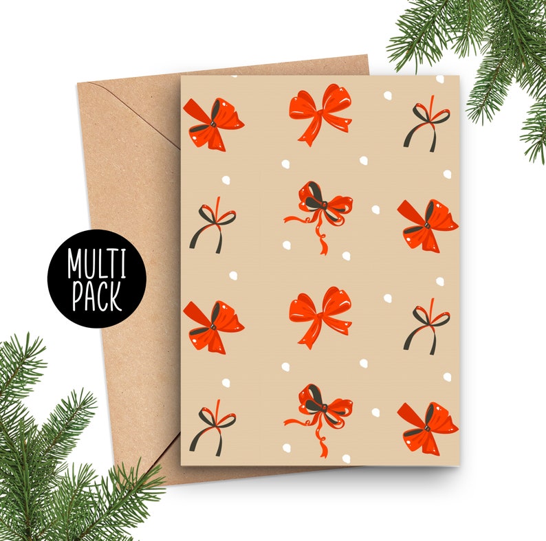 Wrap Bogen Muster Weihnachtskarten Set Weihnachtskarten Etsy