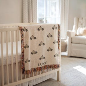 Couverture personnalisée pour bébé voiture de police, couverture avec prénom personnalisé pour garçons, décoration de chambre d&#39;enfant camion de police, cadeau avec prénom pour bébé garçon, couverture voiture de police