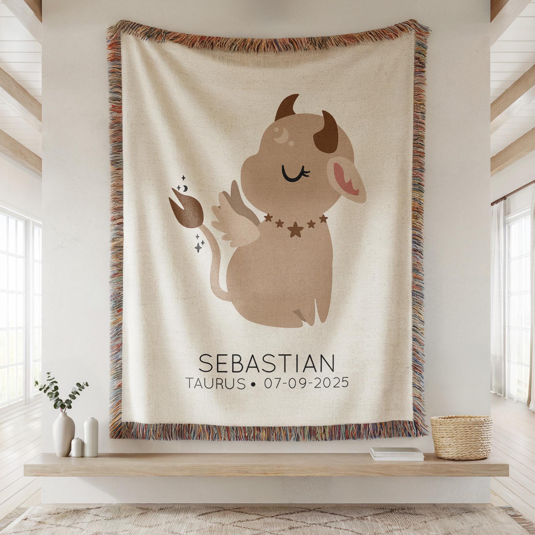 Personalized Taurus Star Sign Baby Blanket, Custom Zodiac Sign ...