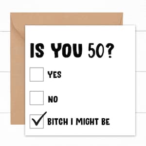 Is You 50 Birthday Card, 50th Birthday Card, Funny Birthday Card For 50 Year Old, 50th Birthday Gift, Funny 50th Birthday Card