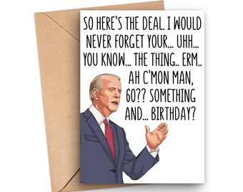 Funny 60th Birthday Card, Funny Joe Biden Birthday Card For 60 Year Old, 60th Birthday Gift, 60th Birthday Card,Biden Forgets His Words Card