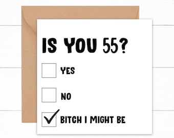 Is You 55 Birthday Card, 55th Birthday Card, Funny Birthday Card For 55 Year Old, 55th Birthday Gift, Funny 55th Birthday Card