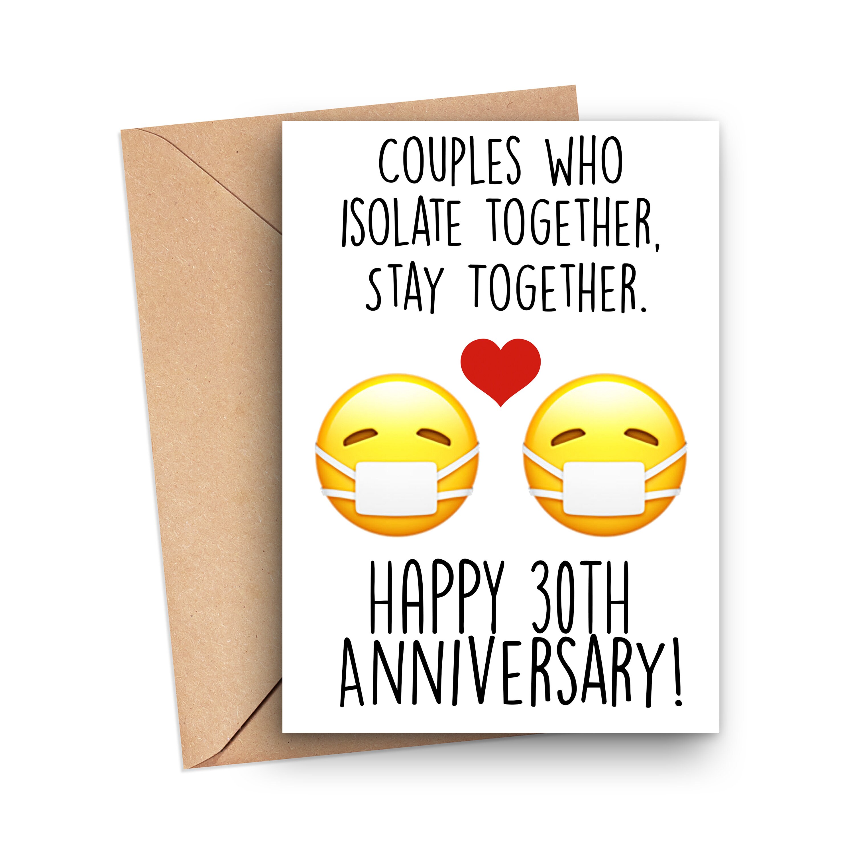 Happy 30th Anniversary Card In Pandemic 30 Year Anniversary Etsy