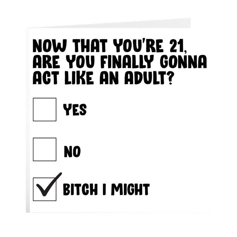 Funny 21st Birthday Card, 21 Year Old Birthday Card, Card For 21st Birthday, Funny Card For 21st Birthday, Hilarious Meme Birthday Card image 2