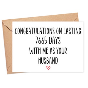 21st Anniversary Card For Wife, 21 Year Anniversary Card For Her, 21 Years Together Card Wife, Funny 21st Anniversary Gift