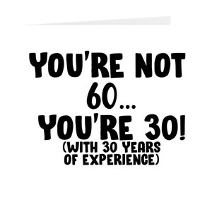 Funny 60th Birthday Card Funny Birthday Card for 60 Year Old - Etsy