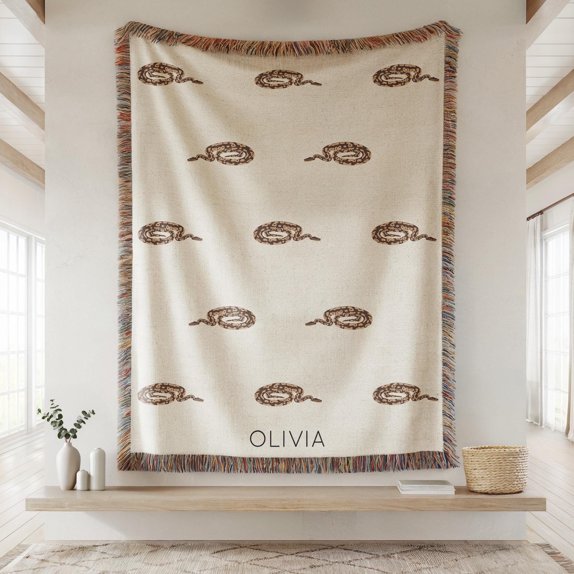 Personalized Python Snake Baby Blanket, Custom Name Jungle Animal ...