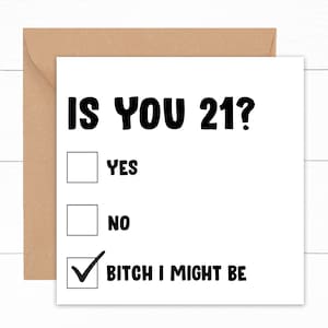 Is You 21 Birthday Card, Funny Birthday Card 21 Year Old, Funny 21st Birthday Card, 21st Birthday Gift, Card For 21st Birthday