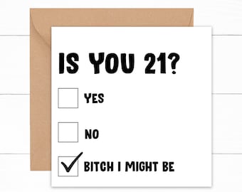 Is You 21 Birthday Card, Funny Birthday Card 21 Year Old, Funny 21st Birthday Card, 21st Birthday Gift, Card For 21st Birthday