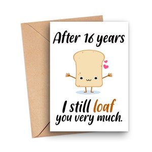 16th Anniversary Card, 16 Year Anniversary Card, 16 Years Married, 16th Anniversary Card For Husband/Wife, Anniversary Card For Him/Her