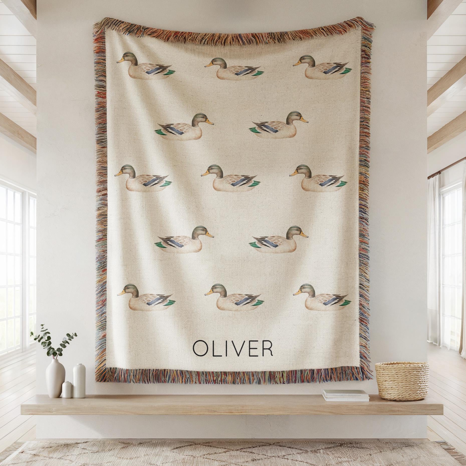 Personalized Mallard Duck Baby Blanket, Custom Mallard Duck Blanket ...