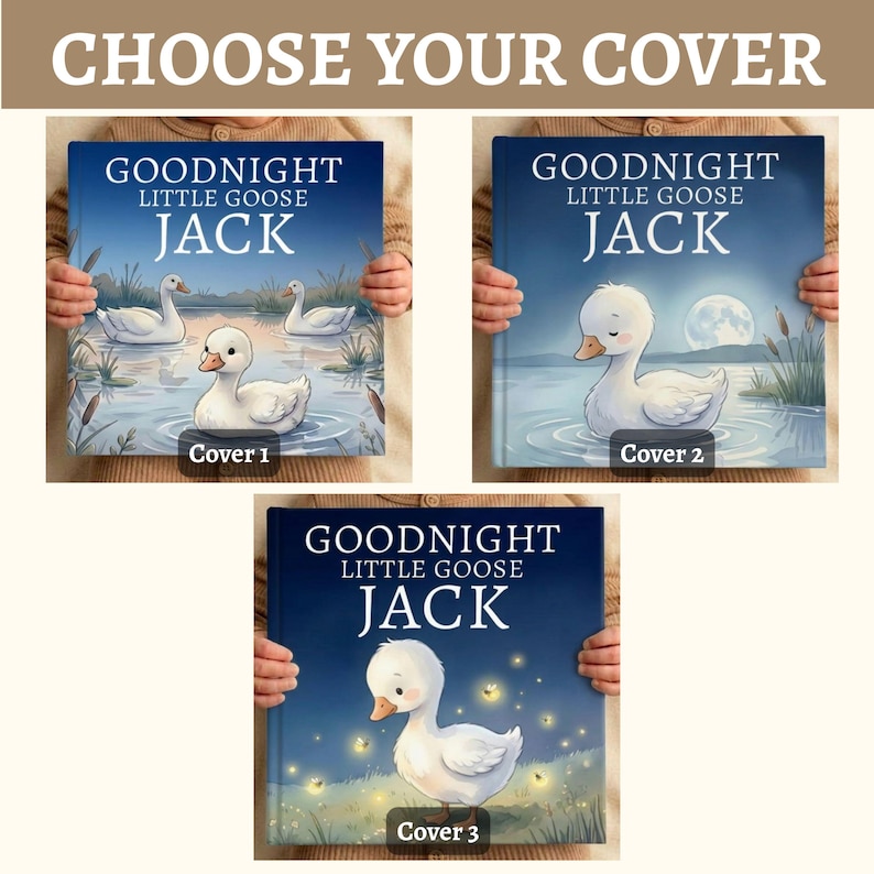 Personalized Goose Bedtime Lullaby Bedtime Book, Custom Silly Goose Baby Book, Goose Nursery Decor Gift, Goose Theme Baby Keepsake image 4