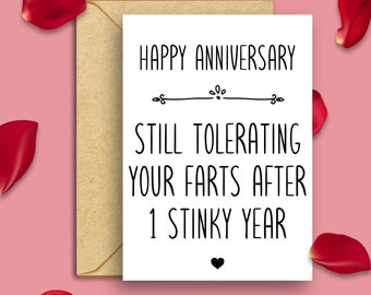 Funny 1st Anniversary Card, Funny 1 Year Anniversary Card, 1st Anniversary, 1 Year Married Together, 1st Anniversary Card For Husband