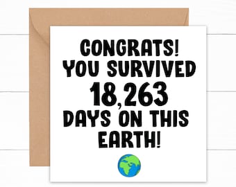 50th Birthday Card, Funny 50th Birthday Card, Congratulations Card, Happy 50th Birthday Card, Card For 50 Year Old, 50th Birthday Gift