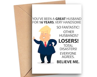Funny 16th Anniversary Card, 16th Anniversary Card Husband, 16 Year Anniversary Card For Him, 16th Anniversary Gift Anniversary Card Husband