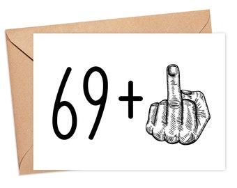 70th Birthday Card, Funny 70th Birthday Card, Funny Middle Finger Card, 70 Year Old Birthday Card, 70th Birthday Gift