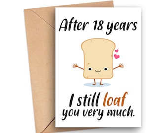18th Anniversary Card, 18 Year Anniversary Card, 18 Years Married, 18th Anniversary Card For Husband/Wife, Anniversary Card For Him/Her