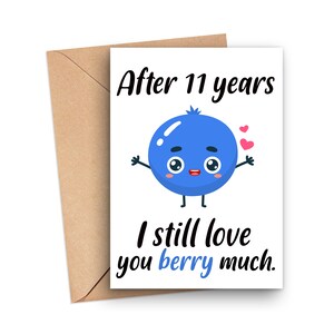 11th Anniversary Card, Funny 11 Year Anniversary Card, 11 Years Married Card, 11th Anniversary Card For Husband Or Wife Card For Him And Her