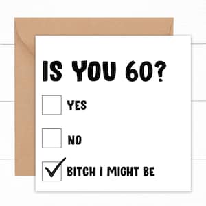 Is You 60 Birthday Card, 60th Birthday Card, Funny Birthday Card For 60 Year Old, 60th Birthday Gift, Funny 60th Birthday Card