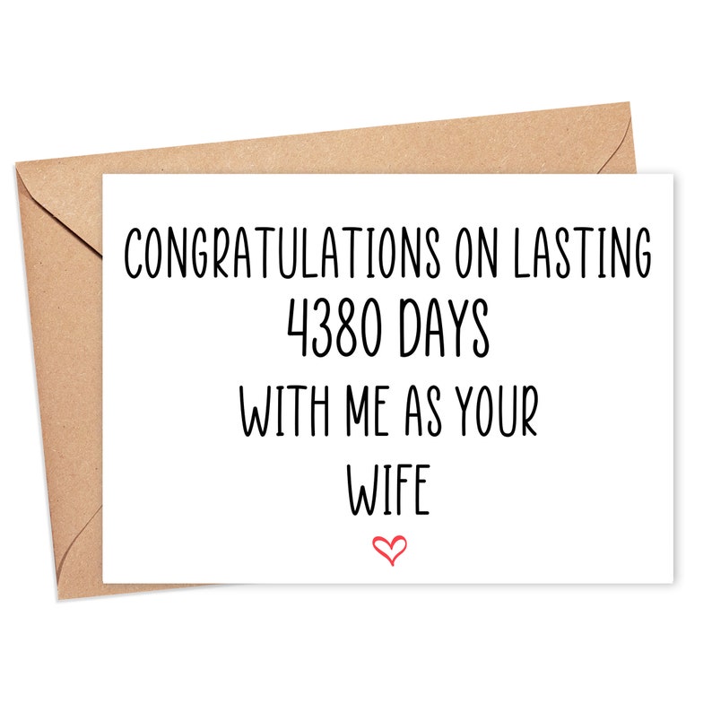 12th Anniversary Card for Husband 12 Year Anniversary Card Etsy