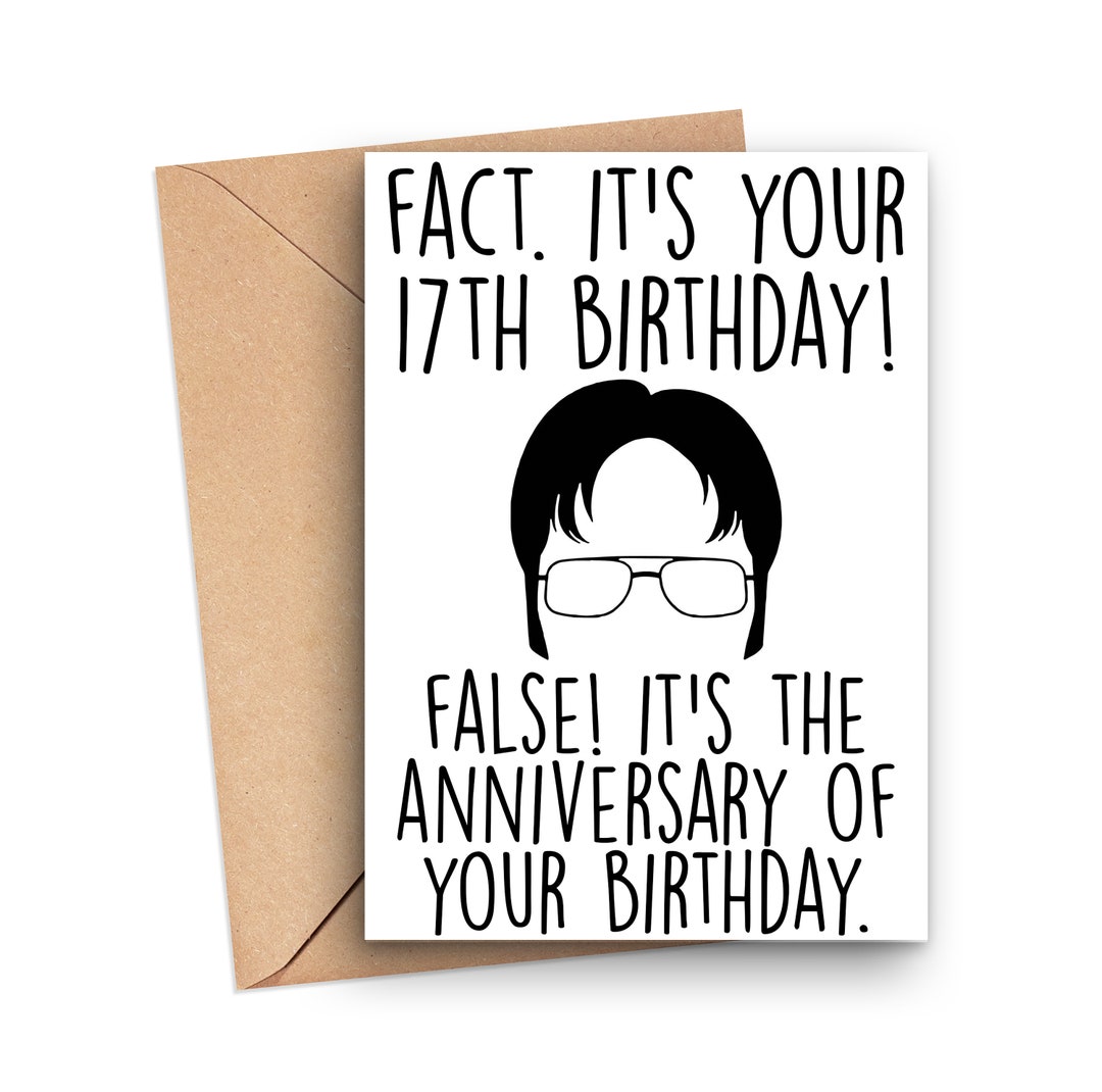 17th Birthday Card, Funny Birthday Decorations For Girl...