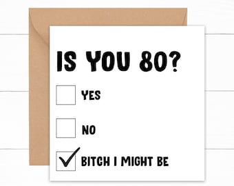 Is You 80 Birthday Card, 80th Birthday Card, Funny Birthday Card For 80 Year Old, 80th Birthday Gift, Funny 80th Birthday Card