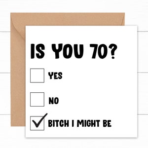 Is You 70 Birthday Card, 70th Birthday Card, Funny Birthday Card For 70 Year Old, 70th Birthday Gift, Funny 70th Birthday Card
