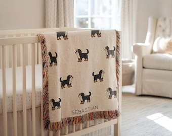 Personalized Bernese Mountain Dog Baby Blanket, Custom Name Puppy Throw for Boys or Girls, Berner Nursery Decor, Dog Lover Baby Shower Gift