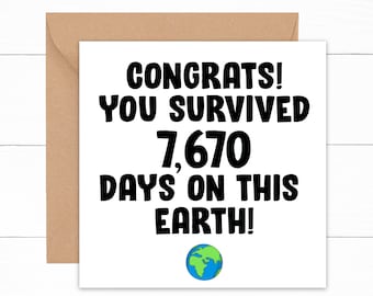 21st Birthday Card, Funny 21st Birthday Card, Congratulations Card, Happy 21st Birthday Card, Card For 21 Year Old, 21st Birthday Gift