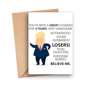 Funny 3rd Anniversary Card, 3rd Anniversary Card For Husband, 3 Year Anniversary Card For Him, 3rd Anniversary Gift Anniversary Card Husband