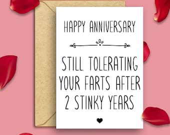 Funny 2nd Anniversary Card, Funny 2 Years Anniversary Card, 2nd Anniversary, 2 Years Married Together, 2nd Anniversary Card For Husband