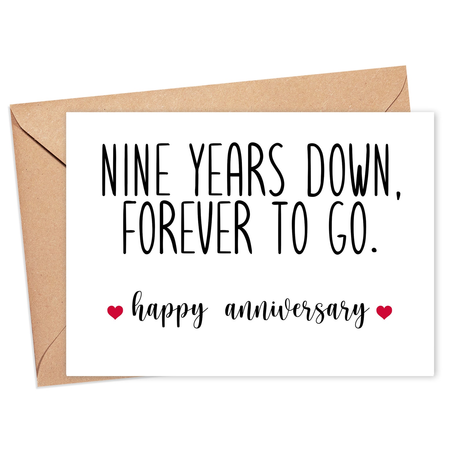 9th Anniversary Card 9 Year Anniversary Card 9th Anniversary - Etsy