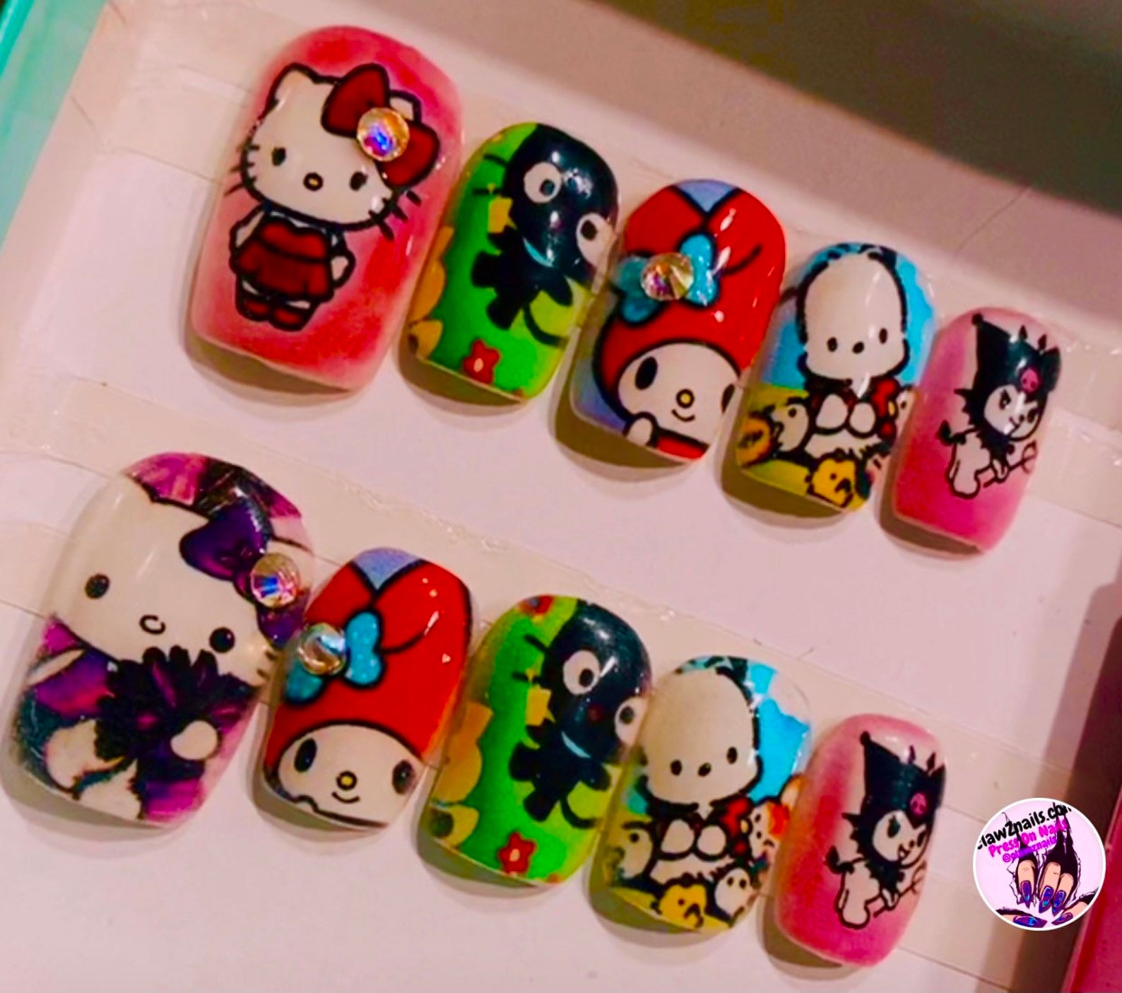 Sanrio Press on nails glue on nails false nails stick on nails | Etsy