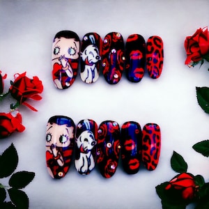 Betty Boop Handmade Press On Nails