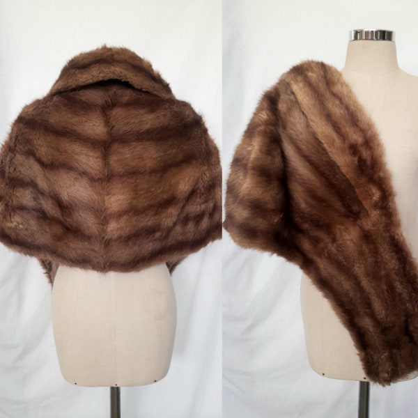 Vintage 40's 50's Luxurious Mink Fur Cape, Stole, Old Hollywood Glam