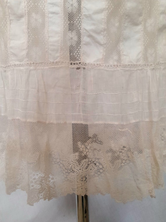 Early 20th Century Antique Petticoat with Valenci… - image 3