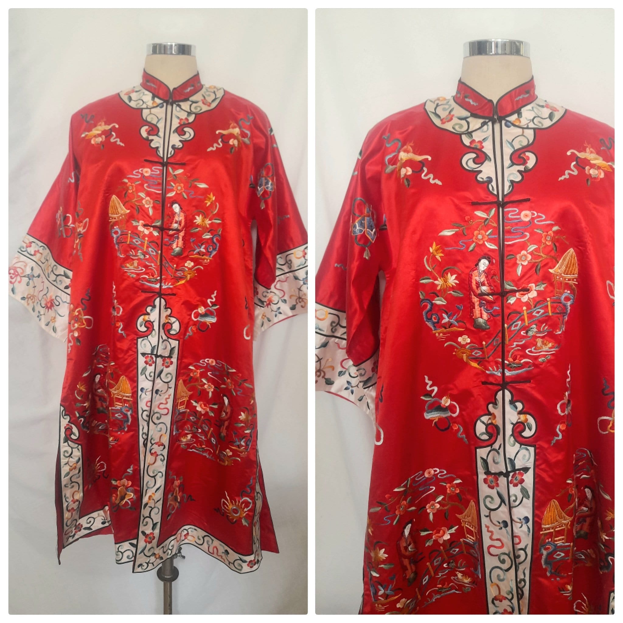 Vintage Silk Chinese Robe - Etsy Vintage Silk Chinese Robe - Etsy