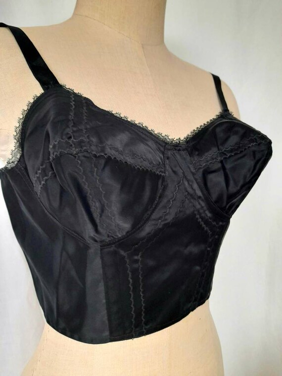 Vintage 60's Pointed Black Bullet Corset Bra with | Etsy