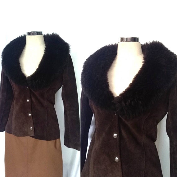 Vintage 70s Brown Suede and Shearling Penny Lane B