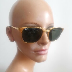 Vintage 90's Ray Ban B&L, Signet Gold Plated Sunglasses, Rare, Made in USA image 4