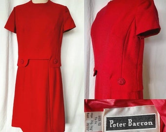 Vintage 60's Peter Barron London, vestido lápiz de lana con top diseñado
