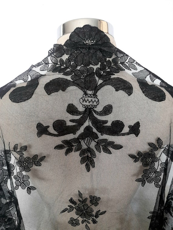 Vintage Exquisite, Antique Art Deco Black Lace Ve… - image 4