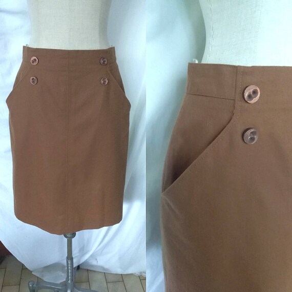 Brown pencil skirt clearance 80s