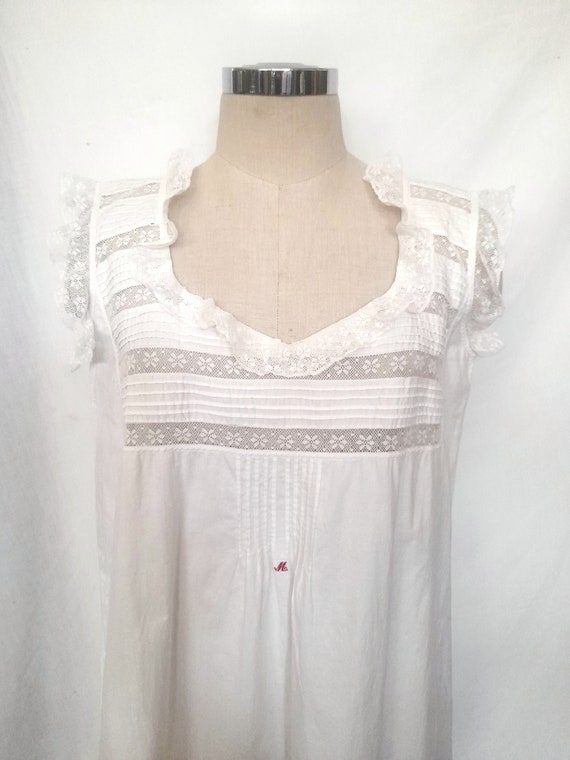 Early 20th Century, Antique White Linen Nightgown… - image 9