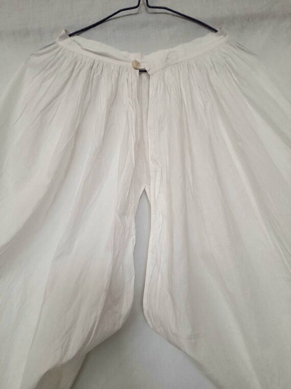 Antique Victorian Edwardian Long Cotton Split Leg… - image 6