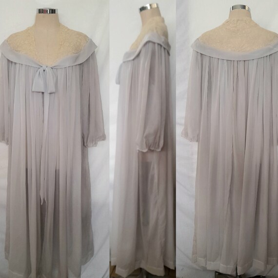 50's, 60's Semi Sheer , Romantic Chiffon Peignoir… - image 3